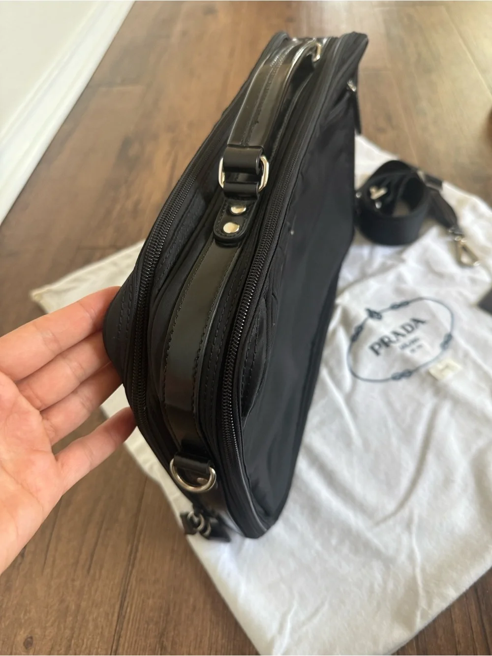 Prada Business Bag in Black Nylon Canvas
